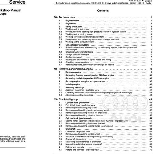 Audi TT MK2 2007-2014 Full Manual Set – FACTORY WORKSHOP REPAIR SERVICE MANUAL