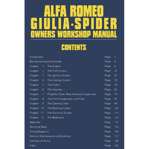 ALFA ROMEO GIULIA & SPIDER 1962-1978 Full Manual Set – OWNER WORKSHOP MANUAL - BROOKLANDS/AUTOBOOK