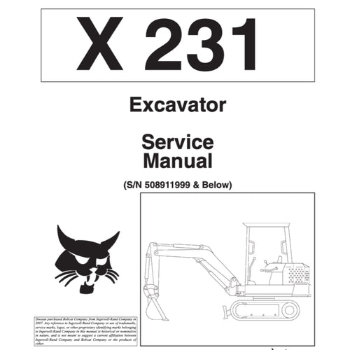 BOBCAT LOADER / EXCAVATOR SERVICE MANUAL